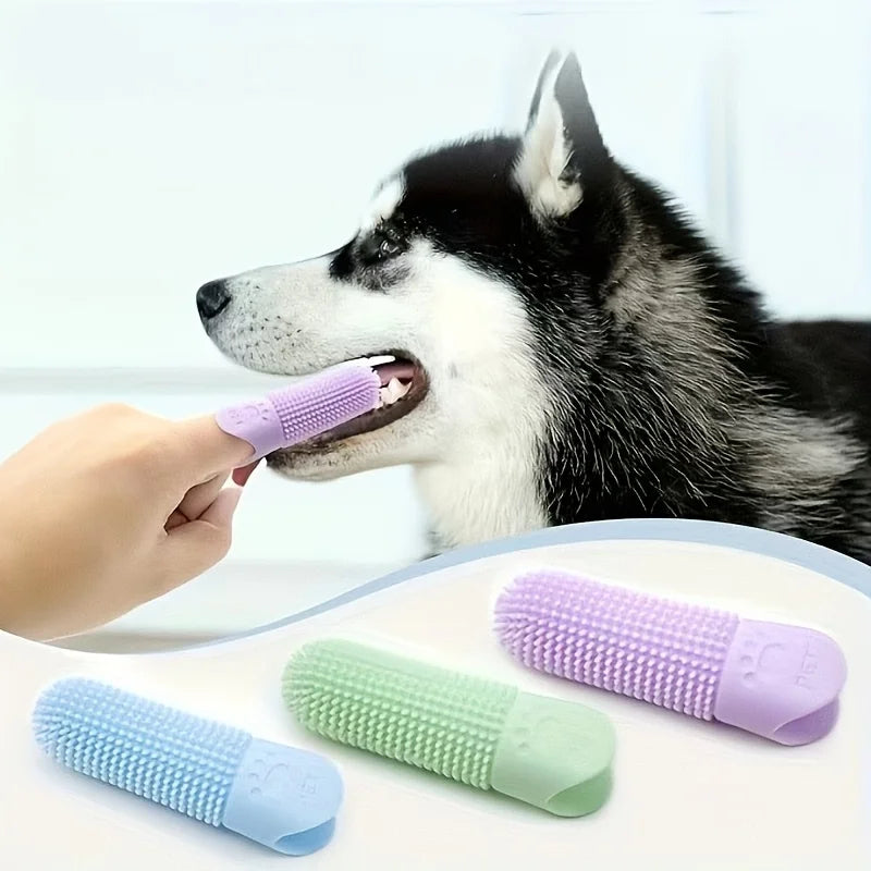 Hairy Pooch 360° Silicone Finger Toothbrush for Dogs & Cats – Soft, Durable Pet Dental Cleaning Tool, Fits All Breeds